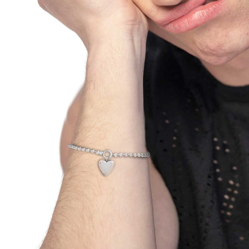Bracciale catena a sfere con cuore