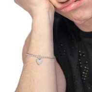 Bracciale catena a sfere con cuore