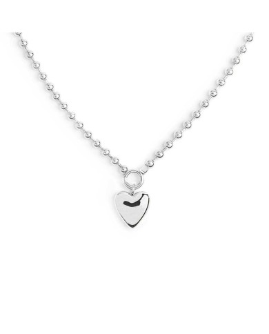 Collana catena a sfere con cuore