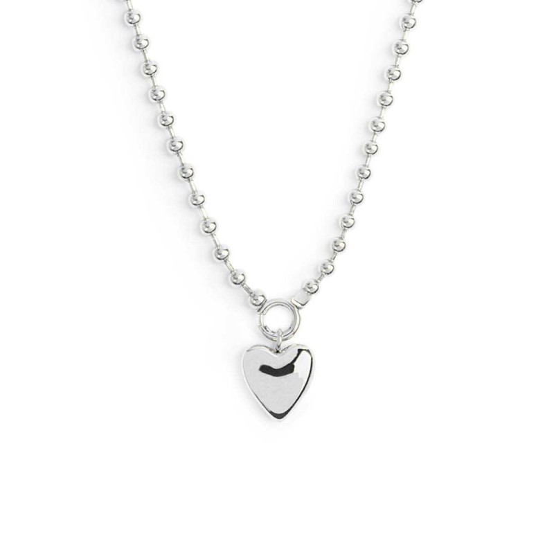 Collana catena a sfere con cuore