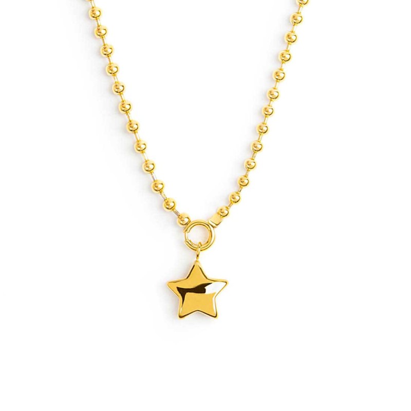 Collana catena a sfere con stella