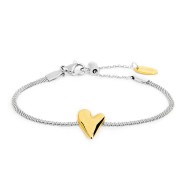 BR ORO/ACC CENTRALE CON CUORE E CATENA MESH