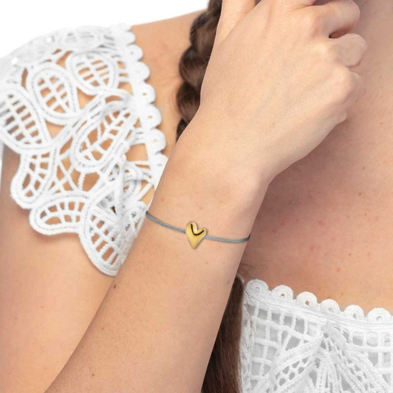 BR ORO/ACC CENTRALE CON CUORE E CATENA MESH
