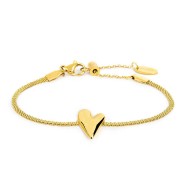 BR ORO/ACC CENTRALE CON CUORE E CATENA MESH