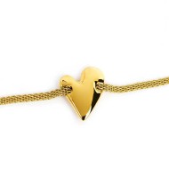 BR ORO/ACC CENTRALE CON CUORE E CATENA MESH