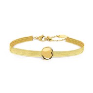 Bracciale catena snake piatta multifilo con bottone martellato