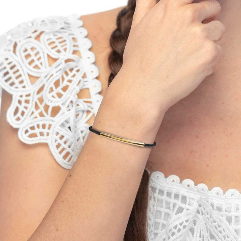 Bracciale triplo filo con cordino cerato con tubolare centrale