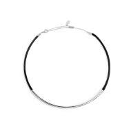 COLLANA ACC CORDINO NERO CON CENTRALE TUBOLARE