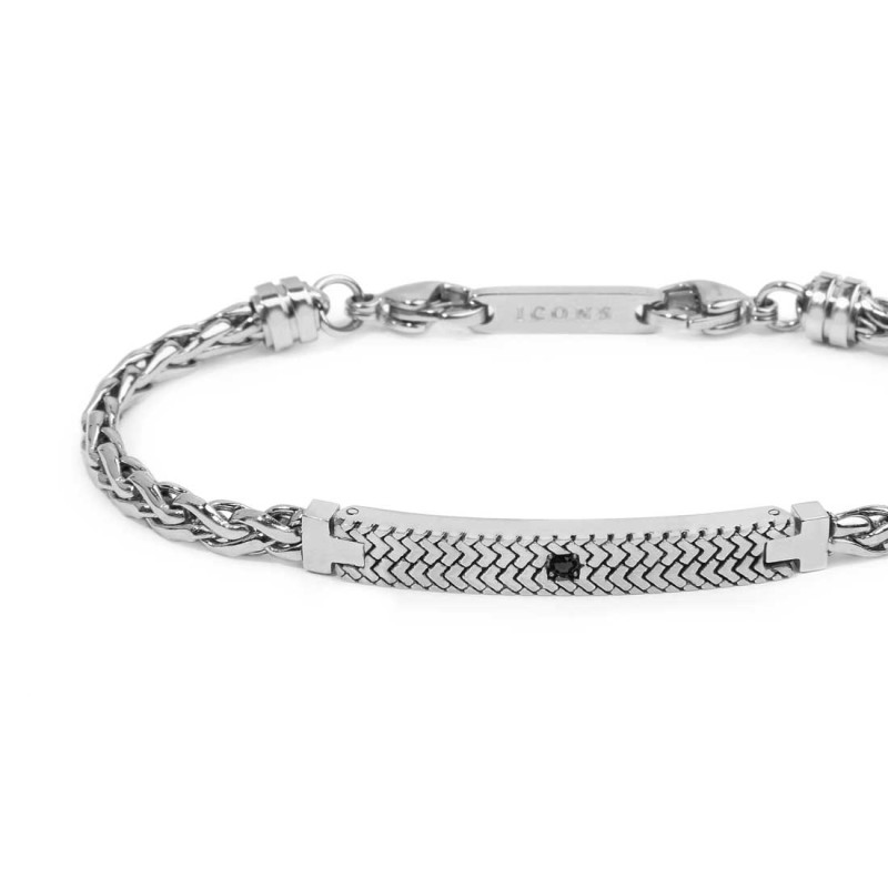 S.STEEL BRACELET SONAGLIO FLAT CHAIN Bracelet with s.steel sonaglio flat chain 4,50 mm width with polished s.steel central eleme