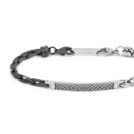 S.STEEL BRACELET SQUARED CABLE CHAIN AND MARINE CHAIN Bracelet with s.steel mat polishing dark titanium ip squared cable chain 4