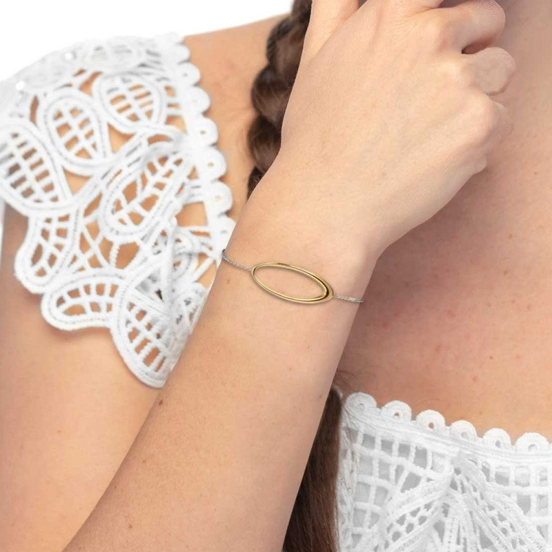 Bracciale con anello ovale centrale