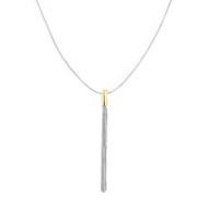 S.STEEL AND S.S.GOLD IP NECKLACE MULTI-WIRES PENDANT Polished s.steel and s.s.gold ip necklace with 8 face cutting snake chain w