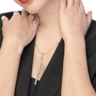 S.STEEL AND S.S.GOLD IP NECKLACE MULTI-WIRES PENDANT Polished s.steel and s.s.gold ip necklace with 8 face cutting snake chain w