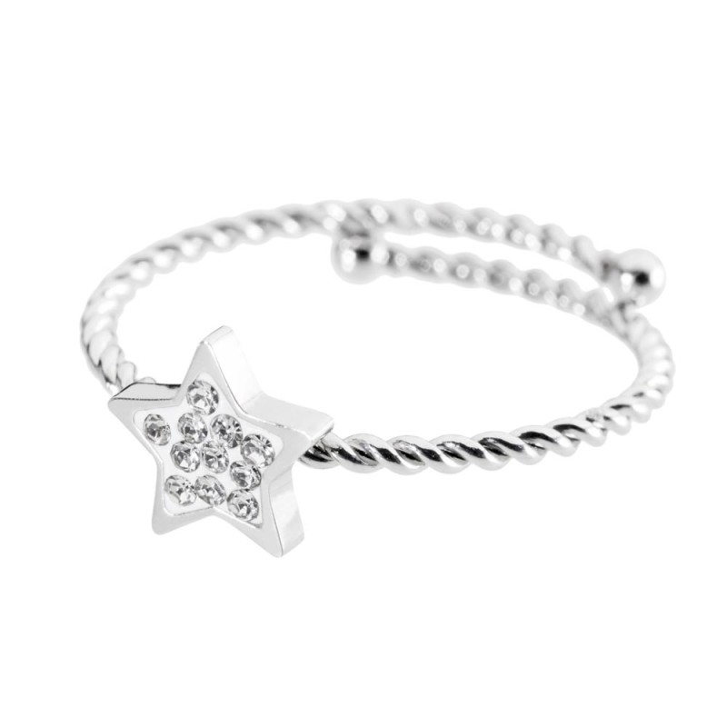 Anello stella con cristalli