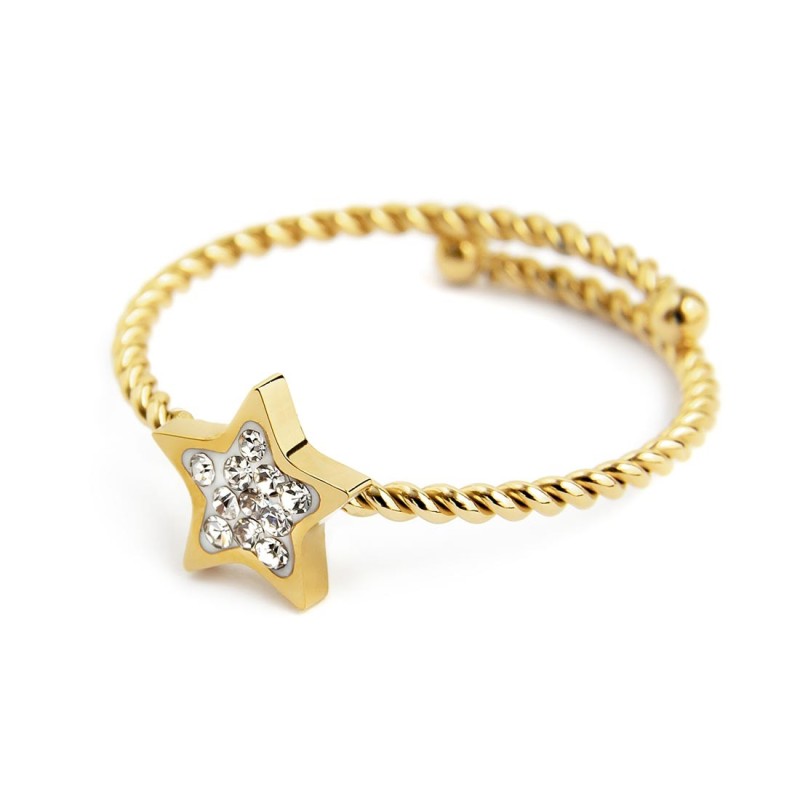 ANELLO STELLA CON CRIST. BIANCHI