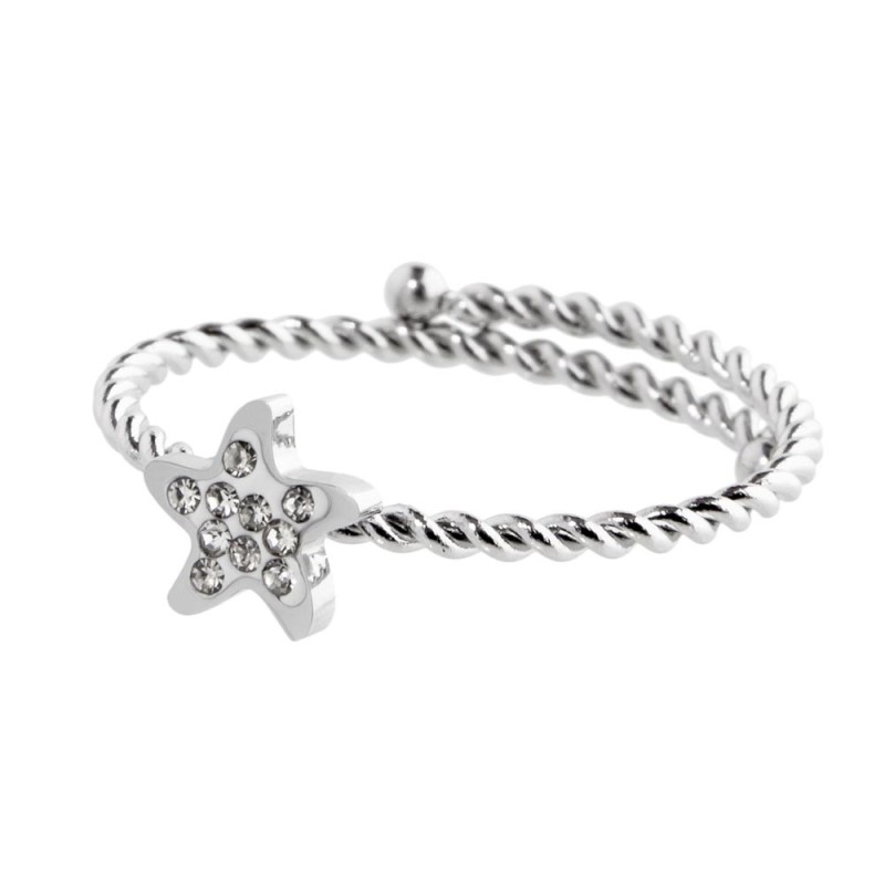 Anello stella marina con cristalli