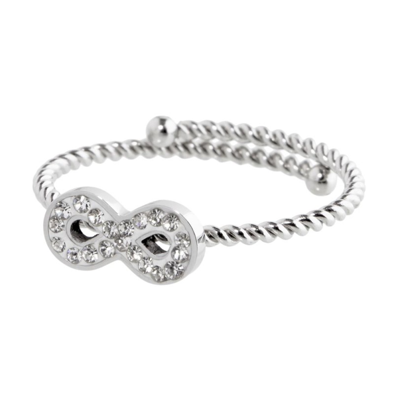 ANELLO INFINITO CON CRISTALLI BIANCHI