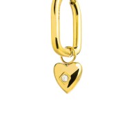 OR ACC MONO OVALE PENDENTE CUORE CON CZ BIANCO