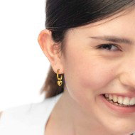 OR ACC MONO OVALE PENDENTE CUORE CON CZ BIANCO