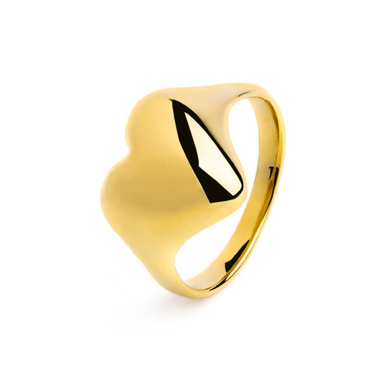 Anello cuore bombato