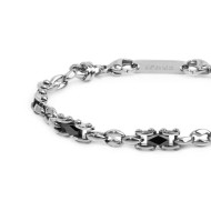 BRACCIALE ACC CON CAT. MARINE ALTERNATA AD ELEMENTI IN CERAMICA NERA
