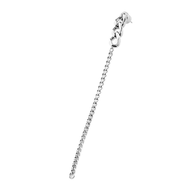 ORECCHINO MONO CON DUE CATENE GRUMETTA