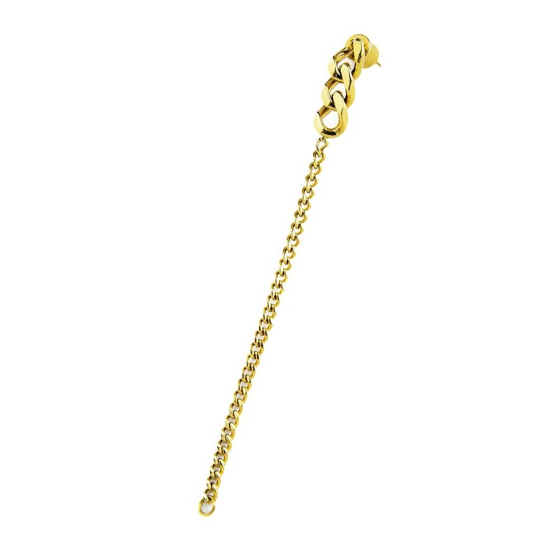 Orecchino pendente doppia catena grumetta