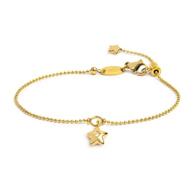 Bracciale catena a sfere con stella con zircone