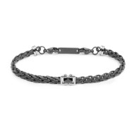 BRACCIALE ACC CON CAT.SONAGLIO E CENTRALE IN CERAMICA NERA