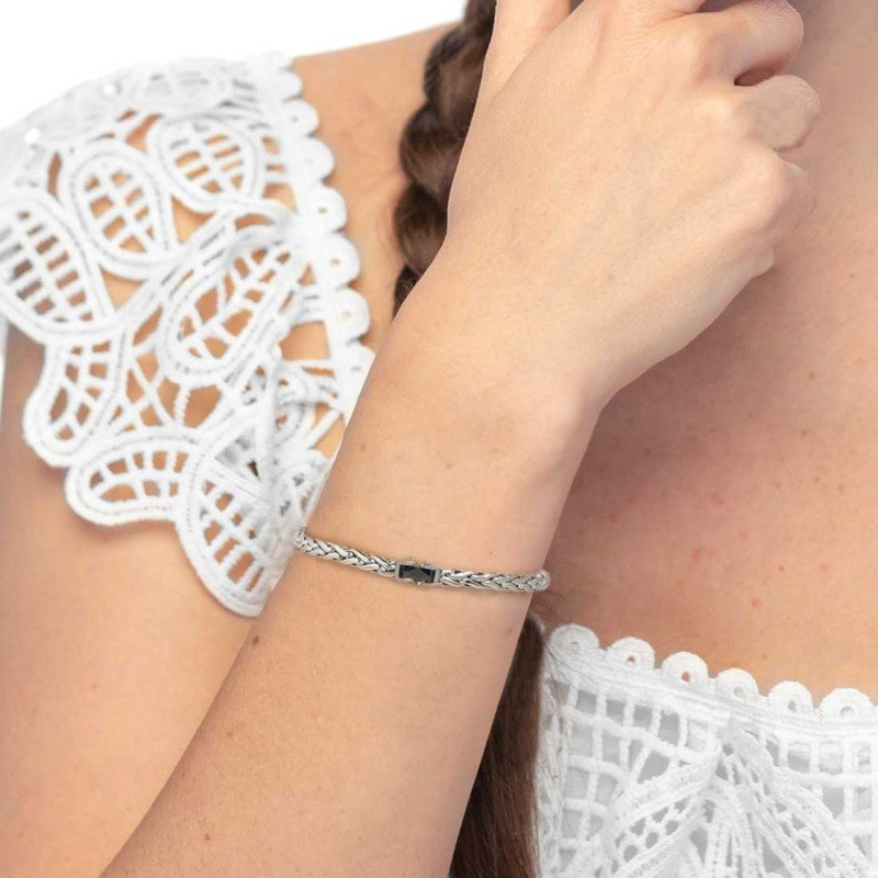 BRACCIALE ACC CON CAT.SONAGLIO E CENTRALE IN CERAMICA NERA