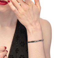 S.S.MAT BLACK IP BRACELET MARINE CHAIN AND CERAMICS ELEMENTS CHAIN Bracelet with s.steel with mat black ip marine chain 5 mm wid