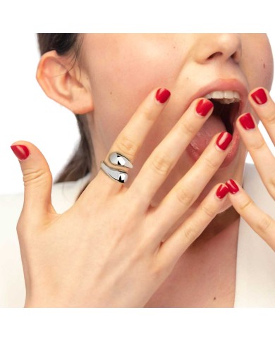 Anello doppia goccia bombato