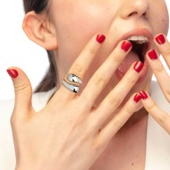 Anello doppia goccia bombato