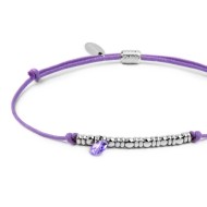Bracciale cordino con elementi acciaio e zircone pendente