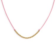 Collana cordino con sfere e rondelle al centro