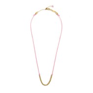 Collana cordino con sfere e rondelle al centro