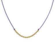 Collana cordino con sfere e rondelle al centro