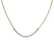 Collana cordino con sfere e rondelle al centro