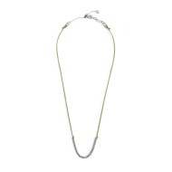 Collana cordino con sfere e rondelle al centro