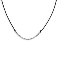 Collana cordino con sfere e rondelle al centro