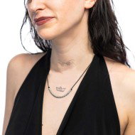 Collana cordino con sfere e rondelle al centro