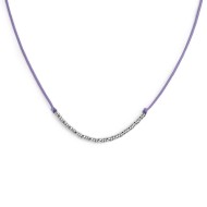 Collana cordino con sfere e rondelle al centro