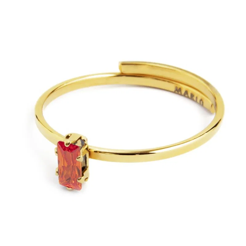Anello con zircone baguette