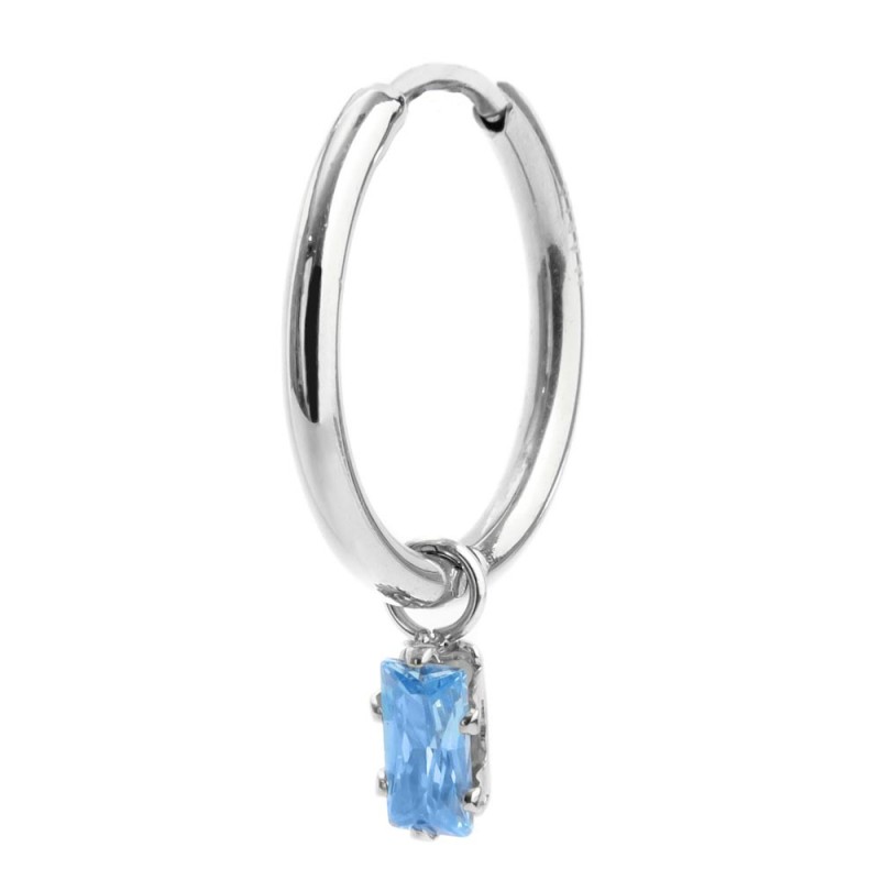 Orecchino a cerchio con zircone baguette