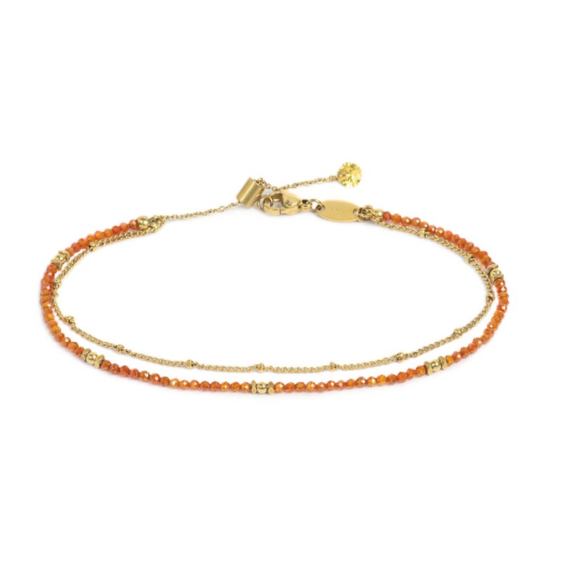 CAVIGLIERA CON CATENA CUBIC ZIRCONIA E CAT GRUMETTA