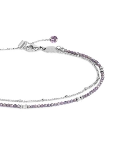 Cavigliera doppia catena con zirconi