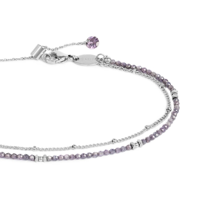 CAVIGLIERA CON CATENA CUBIC ZIRCONIA E CAT GRUMETTA