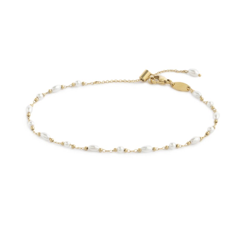 CAVIGLIERA CATENA CON PERLE E SFERE