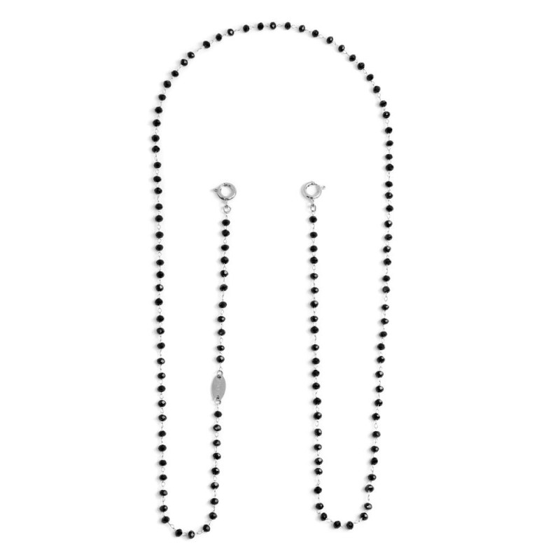 CA PORTA OCCHIALI CON CRISTALLI NERI SFACETT 3MM