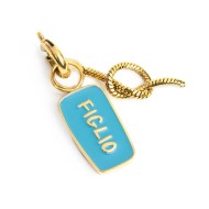 DOPPIO CHARM ACC FIGLIO CON SMALTO BLU E NODO